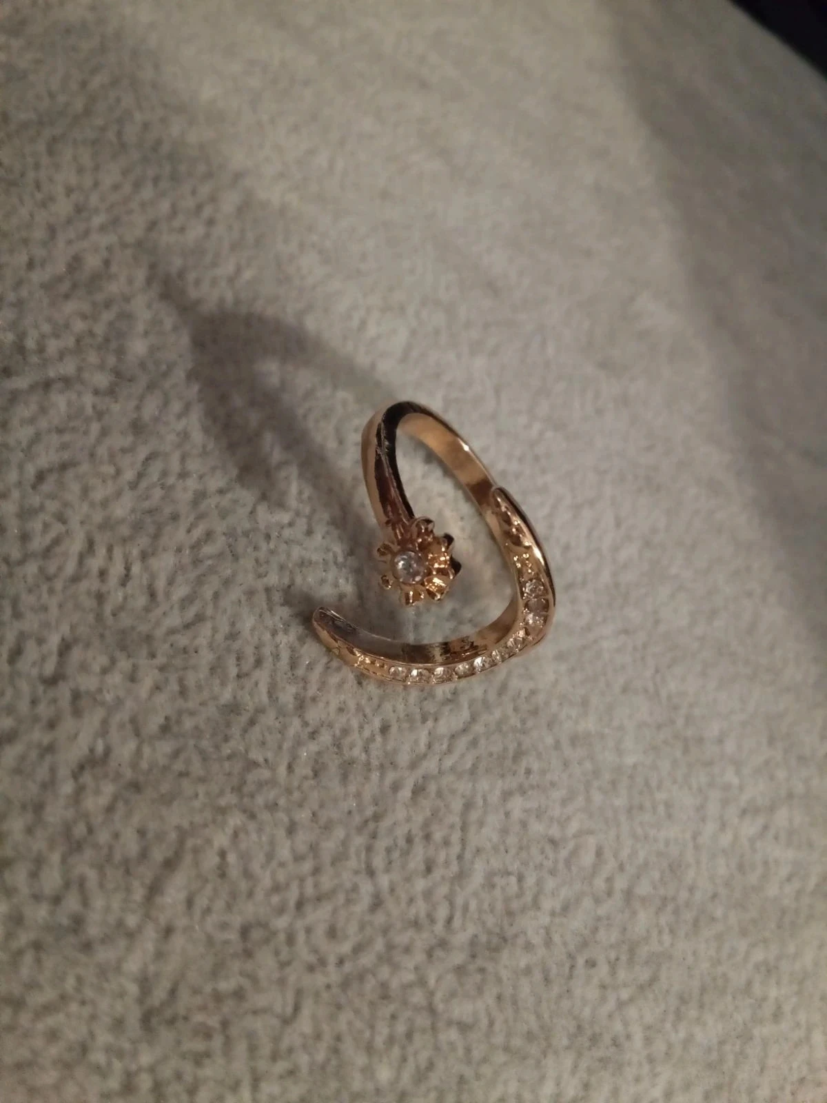 Anillo bohemio de luna de acero y circonitas – photo 2